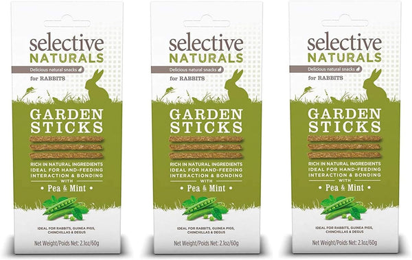 Supreme Petfoods 3 Pack of Selective Naturals Garden Sticks Rabbit Treats, 2.1 Ounces Each, with Pea and Mint1