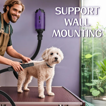 Dog Dryer High Velocity Pet Dog Grooming Force Hair Dryer/Blower | High Velocity Force Blower Dryer for Professional Dog Pet Grooming, Purple Sherbao SMD-06P2