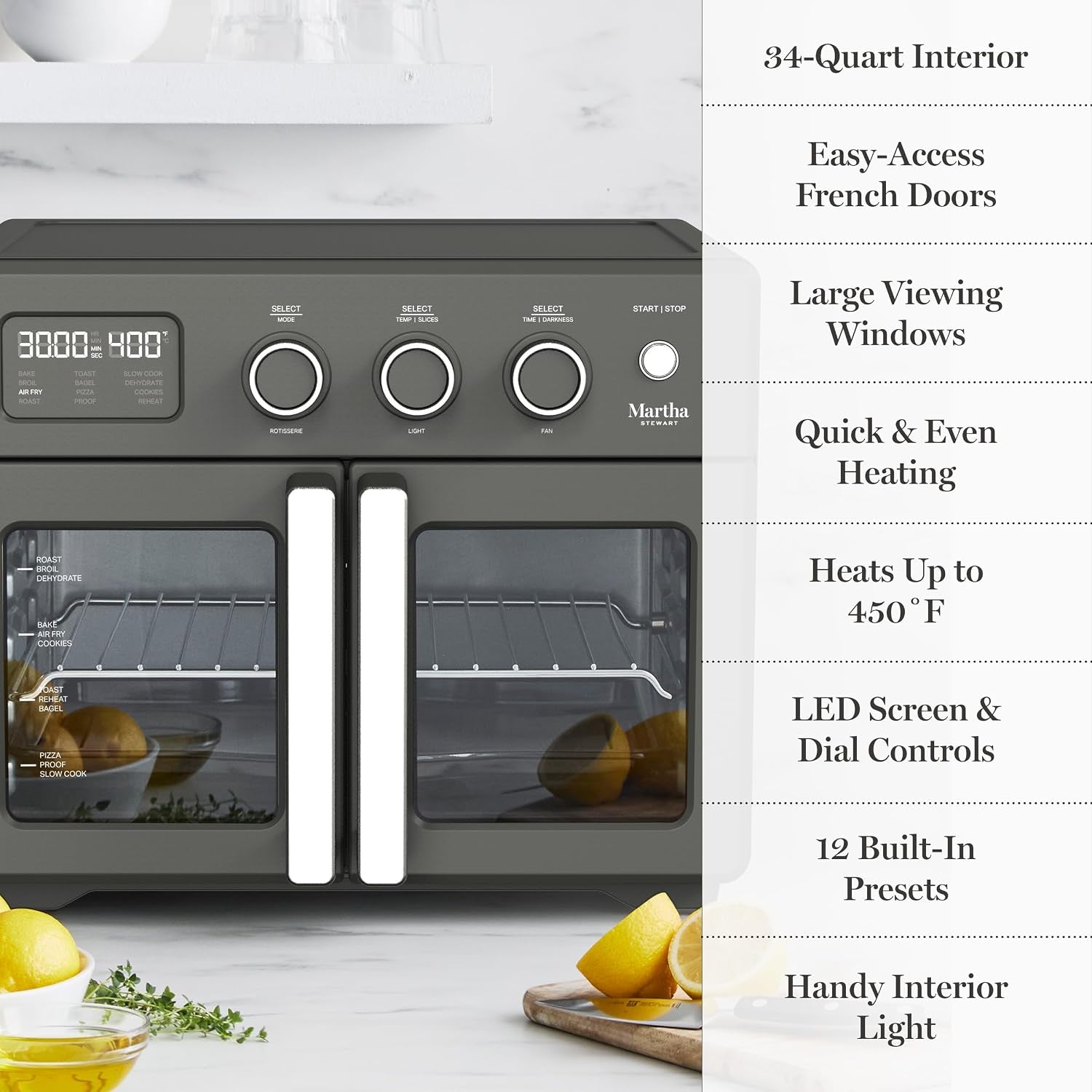 french-door-air-fryer-toaster-convection-oven-34qt-caviar-12-in-1-countertop-oven-bake-broil-roast-fits-12-pizza-dehydrate-air-fry-basket-oven-rack-rotisserie-black