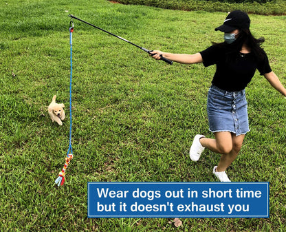 Interactive Flirt Pole Toy for Dogs Chase,Outdoor Exercise,Agility Training | Durable Teaser Wand with Pet Fleece Rope Tether Lure,For Small Medium Large Breeds High Energy Dogs Herding and Tug of War2