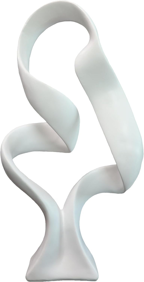 15" Modern Abstract Ribbon Decorative Sculpture, Knot Sculptures,Home Decor,Coffee Table Statues,Dining Living Room Desk Decor（White）1