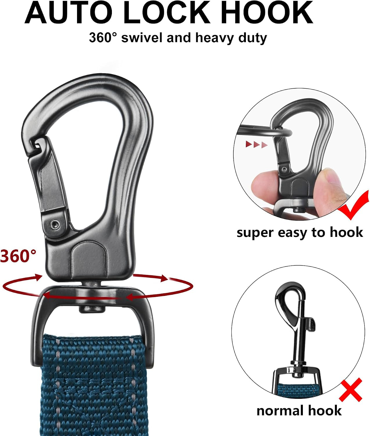 twoear-6ft-1in-strong-blue-dog-leash-with-2-padded-handles-traffic-handle-extra-control-comfortable-soft-dual-handle-auto-lock-hook-reflective-walking-lead-for-small-medium-and-large-dogs