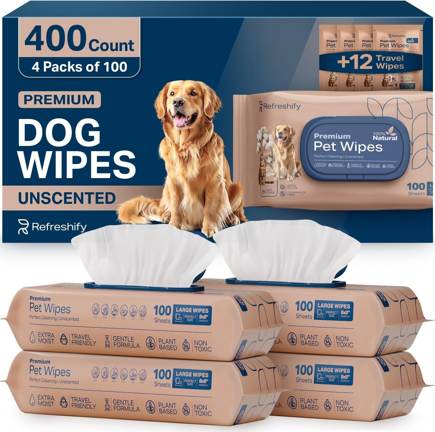 refreshify-dog-wipes-for-paws-and-butt-plant-based-unscented-pack-of-400-pet-wipes-for-dogs-and-cats-deodorizing-non-toxic-dog-wipes-12-additional-travel-wipes