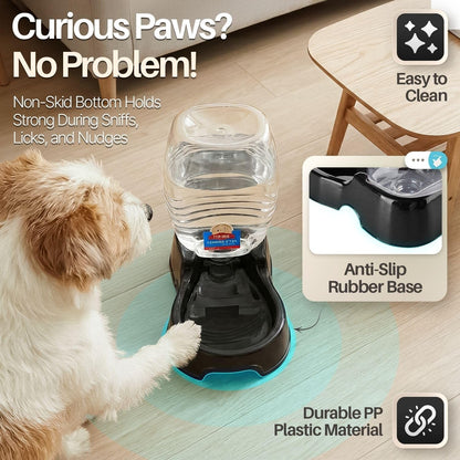 Flexzion Automatic Gravity Pet Waterer for Cat & Dog - Non-Skid & Easy-Clean Auto Replenish Water Dispenser Drinking Bowl (1/4 Gallon/ 900Ml), Black4