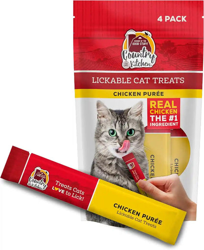 Country Kitchen Stew Style Lickable Cat Treats, 2 Flavor Variety Pack, Includes Tuna & Whitefish and Chicken & Tuna Made with Real Meat, 5 Oz. Tubes, 12 Count10