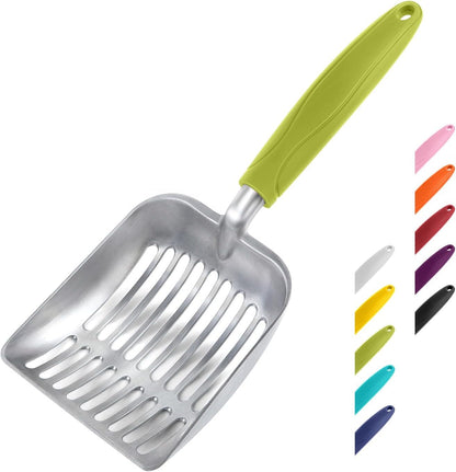 Wepet Cat Litter Scoop, Aluminum Alloy Sifter, Kitty Metal Scooper, Deep Shovel, Long Handle, Poop Sifting, Kitten Pooper Lifter, Durable, Heavy Duty, for Litter Box9