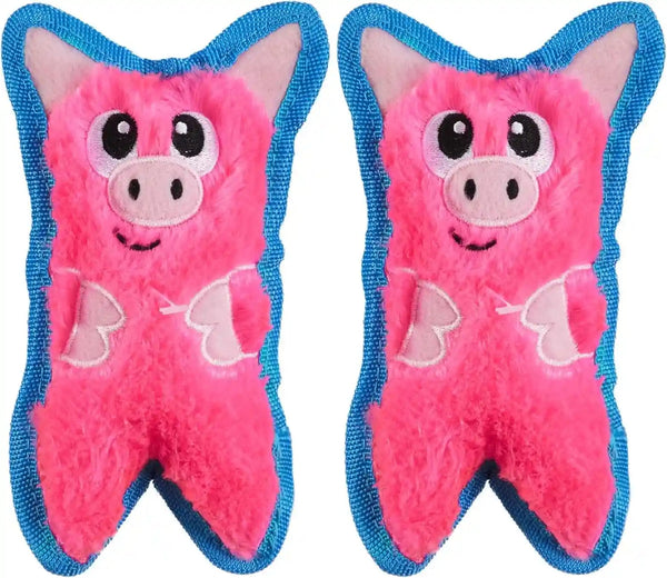 Outward Hound Durablez Minis – Squeaky Plush Dog Toy, No Stuffing for Less Mess, Interactive & Tough, Jumbo Squeaker, Puppies & Small Dogs, Pig, 6.8"13