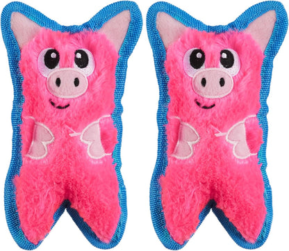 Outward Hound Durablez Minis – Squeaky Plush Dog Toy, No Stuffing for Less Mess, Interactive & Tough, Jumbo Squeaker, Puppies & Small Dogs, Pig, 6.8"13