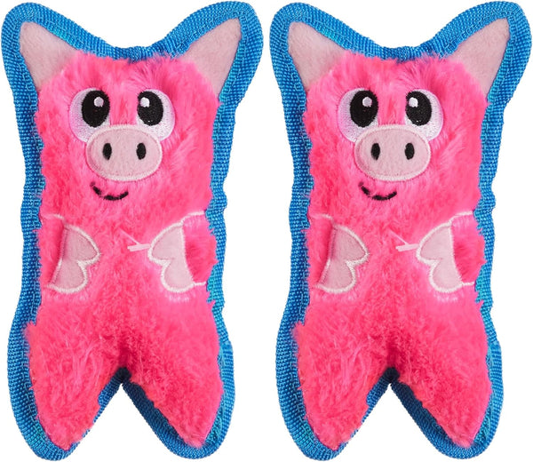 Outward Hound Durablez Minis – Squeaky Plush Dog Toy, No Stuffing for Less Mess, Interactive & Tough, Jumbo Squeaker, Puppies & Small Dogs, Pig, 6.8"13