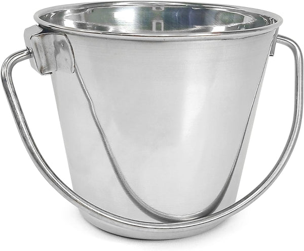 1 Gallon Heavy Duty Stainless Steel Bucket - Rust-Resistant Metal Bucket for Feeding & Watering Pets, Livestock & Cleaning - Perfect for Crates, Kennels, Cages & Hang on Fences - 4 Quart7