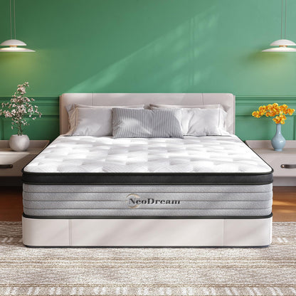 Queen Mattress, 12 Inch Hybrid Matress with Memory Foam & Individual Pocket Springs, Queen Size Mattress in a Box, Pressure Relief, Edge Support, Motion Isolation1