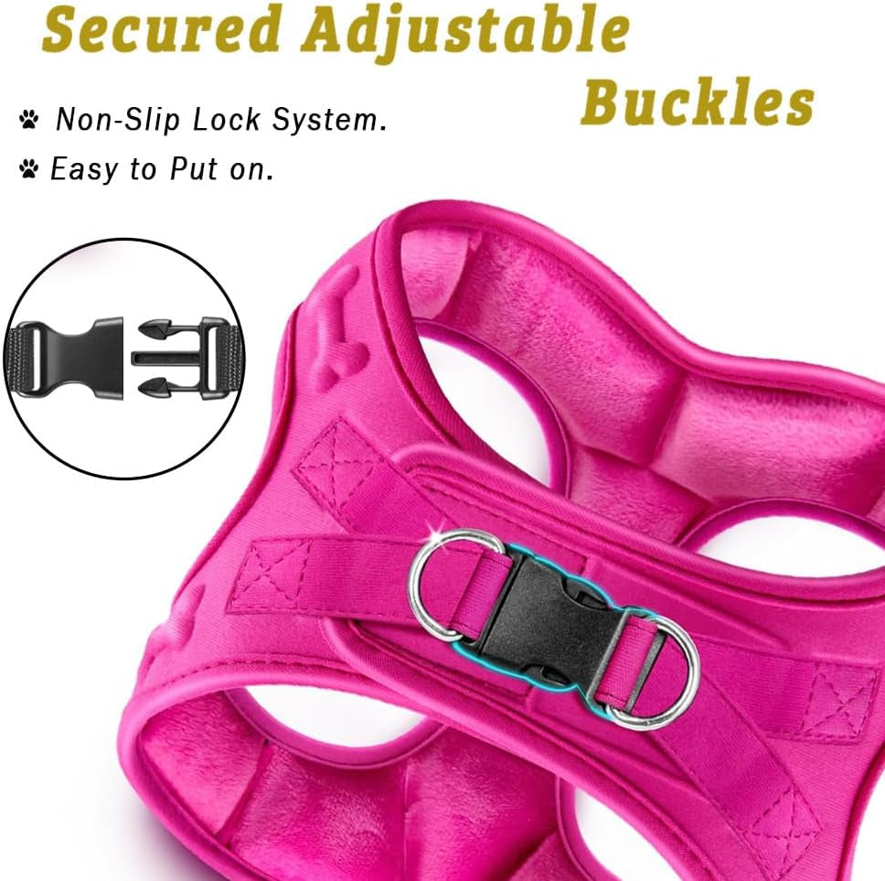comfort-fit-step-in-dog-puppy-harness-comfortable-all-weather-dog-vest-harness-adjustable-soft-padded-easy-to-put-on-for-small-medium-sized-dogs-plush-both-side-velvet