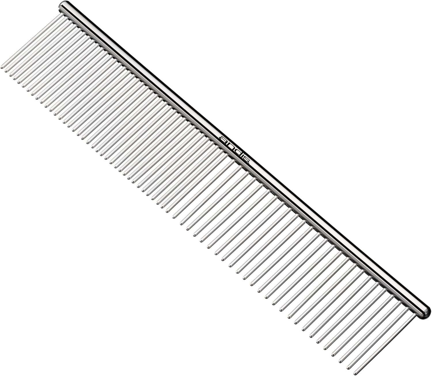 andis-65730-stainless-steel-comb-for-knots-mats-loose-hair-removal-effective-dematting-tool-comfortable-lightweight-portable-safe-for-dogs-cats-pets-silver-7-1-2-inch