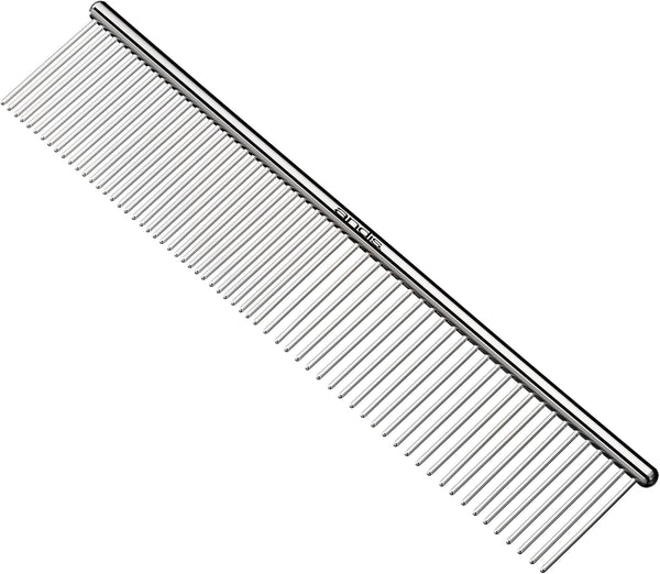 Andis 65730 Stainless-Steel Comb for Knots, Mats & Loose Hair Removal - Effective Dematting Tool, Comfortable, Lightweight, Portable & Safe for Dogs, Cats & Pets – Silver, 7-1/2-Inch2