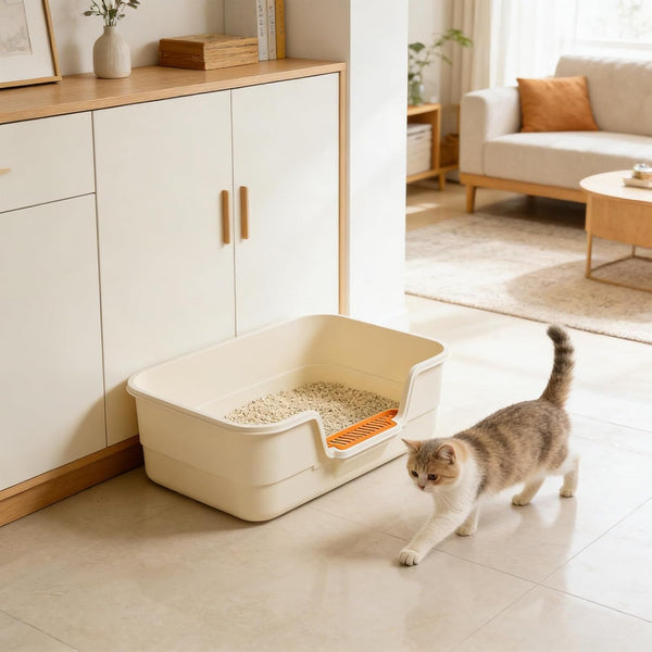Large Cat Litter Box with Lid, Shovel, Cute Breathable Potty | Anti-Splashing Toilet,High Edges Kitty Covered Litter Boxes for Kitty Cat Litterbox for Indoor Use Cat Owners Gifts for Women5