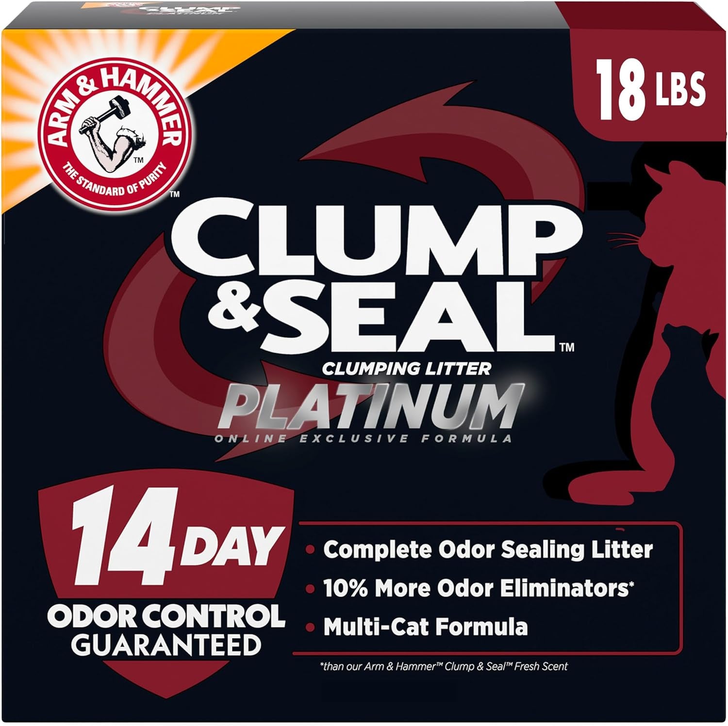 arm-hammer-slide-platinum-easy-clean-up-clumping-cat-litter-18-lbs-24-7-odor-control-triple-action-freshness-non-stick-easy-clean-up-low-tracking-multi-cat-formula-scented