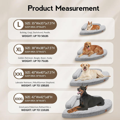 MEKIY Orthopedic Waterproof Dog Bed with Sides for Extra Large Sizes Dogs | Egg Crate Foam, Waterproof Liner, Anti-Slip Bottom, Space-Saving, Perfect for Corners and Sofa Edges, 40 X 40 Inch6