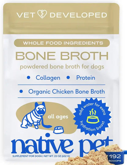 Native Pet Bone Broth for Dogs - Made with Real Beef Bone Broth, Dog Food Toppers for Picky Eaters - Provides Extra Hydration & Nutrition for Joint Strength, Immunity & Heart Health-48 Scoops14