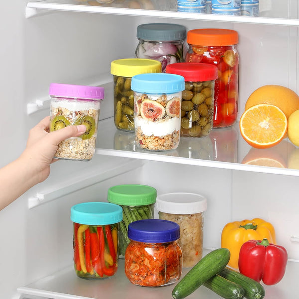 10 Pack Plastic Wide Mouth Mason Jar Lids for Ball, Kerr and More - Multicolor Storage Caps for Mason Jars, Canning Jars - Leak-Proof, Dishwasher Safe & Food Grade5