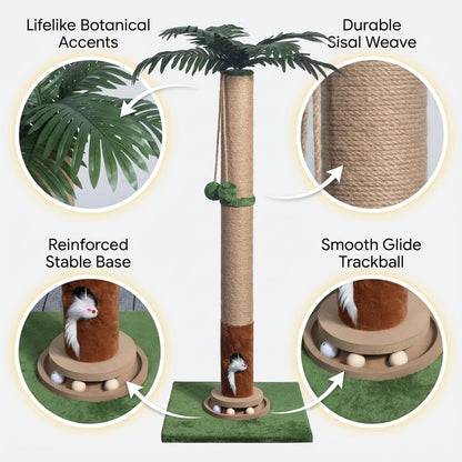 Fantasreen Cat Scratching Post 35'' Tall with Toy Mouse for Indoor Cats, Green6