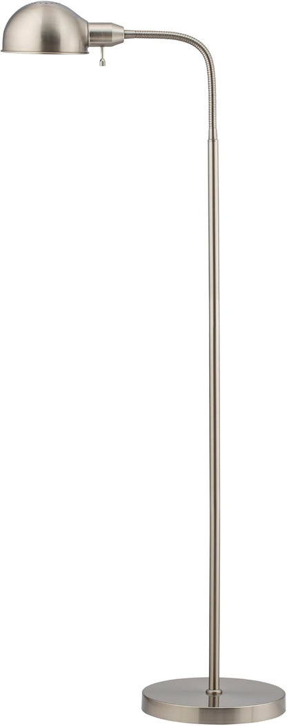 Adjustable Floor Lamp with Flexible Gooseneck and Rotatable Shade, E26 Socket, 10-Inch Base - Ideal for Reading, Bedside, Living Room, Brushed Nickel1