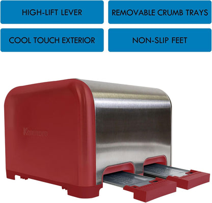Kenmore 40604 4-Slice Toaster with Dual Controls in Red6