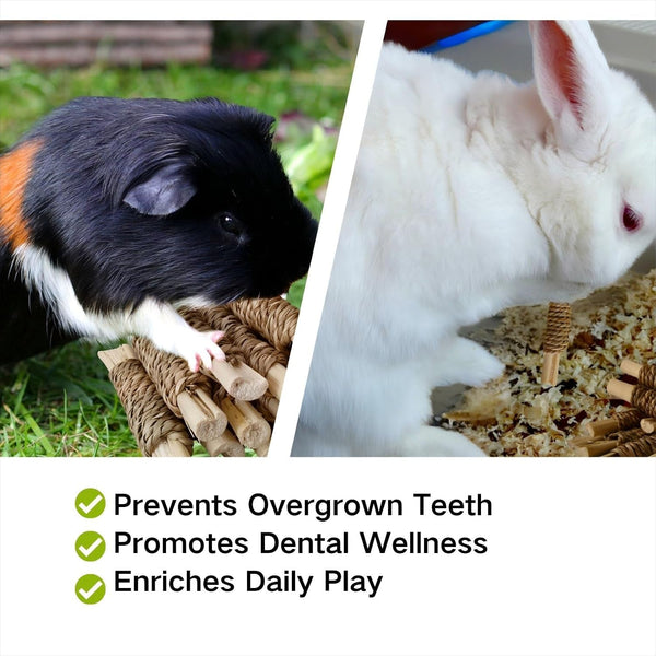 15Pcs Rabbits Chew Toy,Sweet Bamboo Chew Stick for Small Animals | Natural Seagrass Sweet Bamboo Chew Stick for Guinea Pigs Chinchillas Hamsters Rats, Bunny Cage Enrichment7