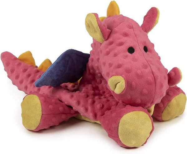 Godog Bubble Plush Dragons Squeaky Dog Toy, Chew Guard Technology - Coral, Large19