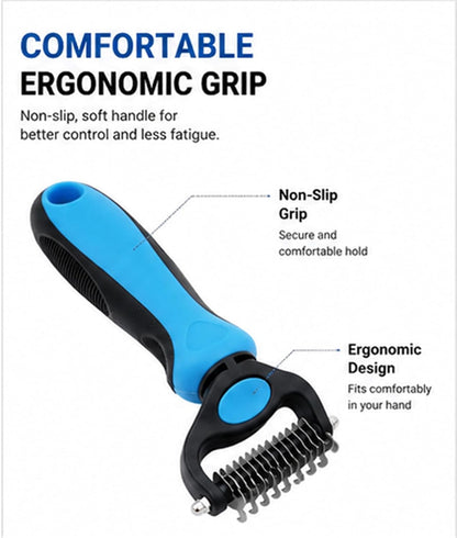 Dog Grooming Tool, Professional Deshedding Tool Dogs & Cats - Gentle, Efficient & Fur, Pet Grooming Brush, Dog & Cat Grooming Tool，Blue：Large4
