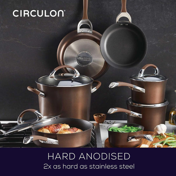 Symmetry Non Stick Pots and Pans Set, 11-Piece, Chocolate | Hard Anodized Induction Pots and Pans Set, Durable, Dishwasher and Oven Safe to 400°F, Compatible with All Stovetops6