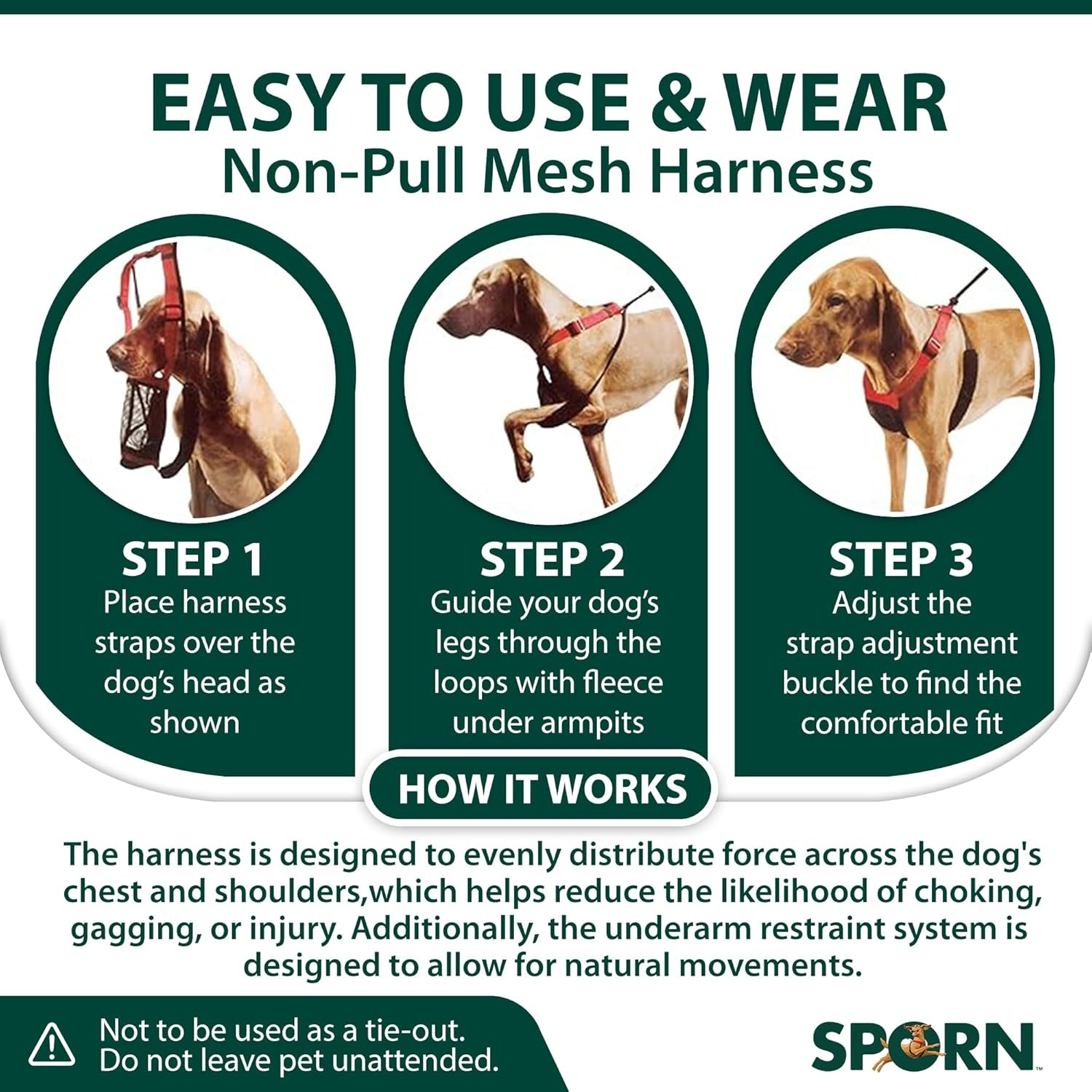 sporn-no-pull-dog-harness-durable-nylon-mesh-harness-for-large-dogs-no-choke-design-padded-restraint-sleeves-adjustable-fit-easy-on-off-large-xl-for-extra-large-breeds-black