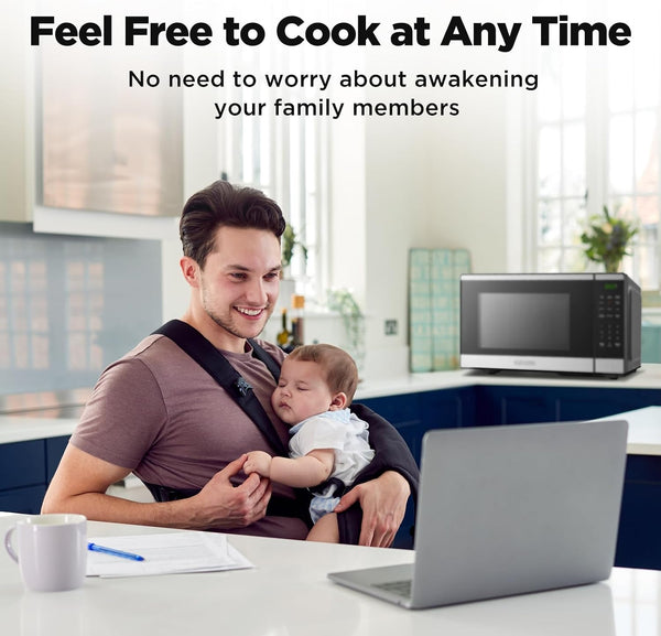 BLACK+DECKER Countertop Microwave Oven 0.9 Cu Ft, 6 Auto Menus, Child Lock, Memory Function, 10 Power Levels, Easy One-Touch Start, Digital Panel, 900W8