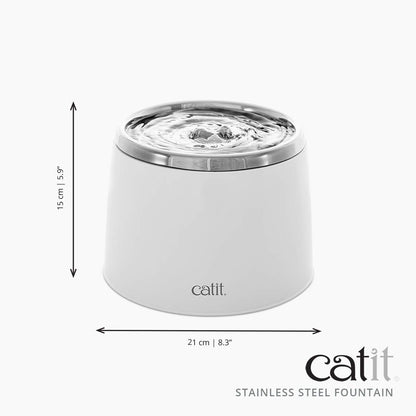 Catit Fresh & Clear Stainless Steel Cat Water Fountain, 500239