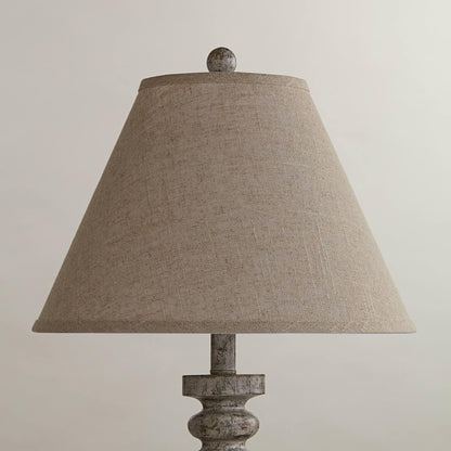Pre-Assembled Sela Fine Large Burlap Empire Shade 6.5X15X10.75 (Spider) | 6.5" Top X 15" Bottom X 10" High X 10.75" Slant Replacement for Table Lamps Harp + Finial2