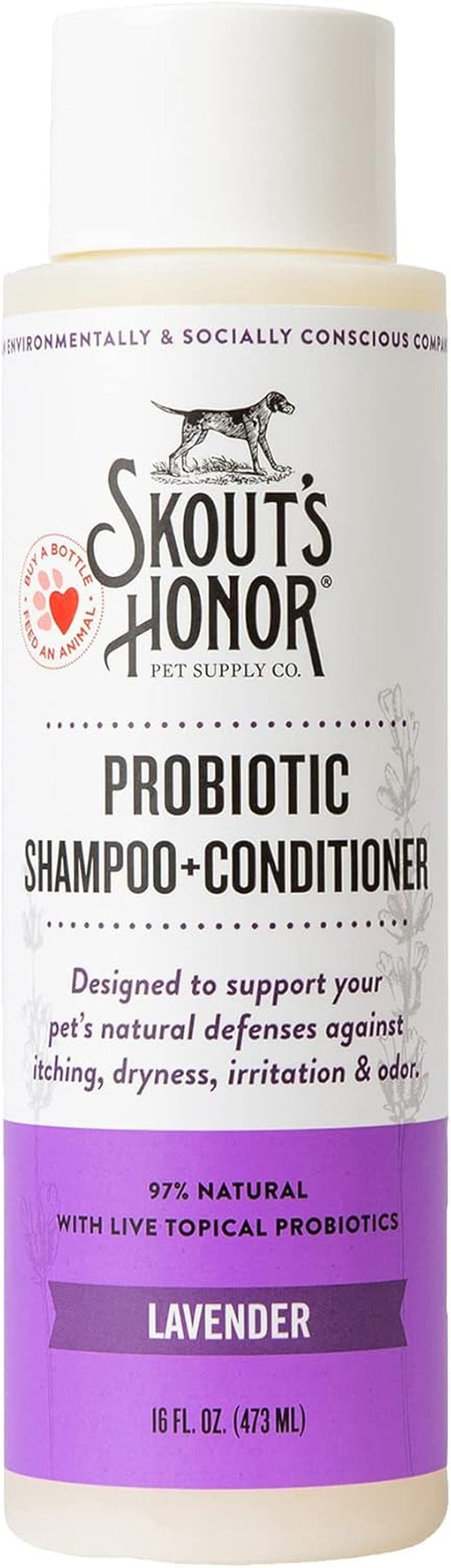 SKOUT'S HONOR Probiotic Dog Shampoo and Conditioner - DOTW, 16 Oz | Hydrating Natural 2-In-1 for Itchy Skin, Microbiome-Friendly with Avocado Oil & Omega-3S, Paraben & Sulfate-Free12