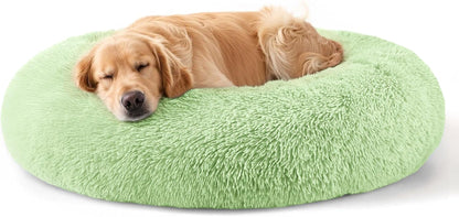 Hoewina Dog & Cat Bed for Indoor Cats, 20In Calming Donut Bed for Puppy and Kitten, Washable round Fluffy Pet Bed for Small Medium Dogs and Cats (Light Grey)15