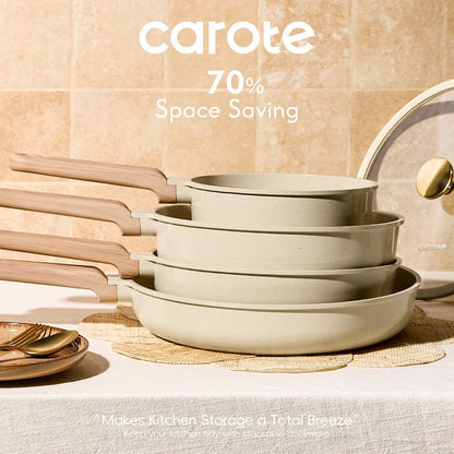 22Pcs Ceramic Cookware Sets, Pots and Pans Set | Non-Toxic Kitchen Cooking Set with Silicone Lids, Easy Clean, Even Heating, Fit All Stovetops, PFAS FREE8