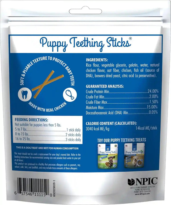 N-Bone Puppy Teething Sticks, Chicken Flavor, Natural Puppy Chew Sticks & Teething Treats, SQF Certified, Made with Rice Flour for Easy Digestion, Calcium Enriched (3.7Oz)2
