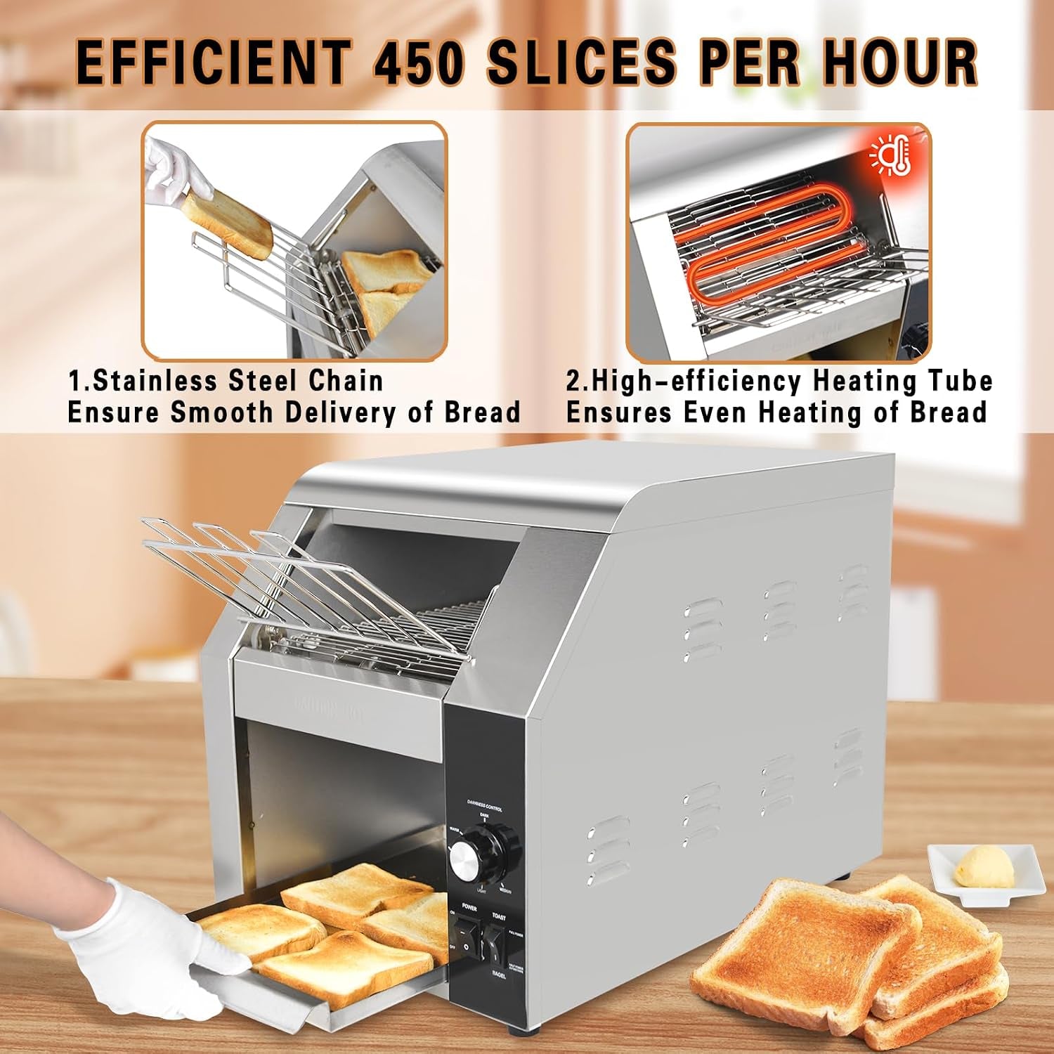 hakka-commercial-conveyor-toaster-450-slices-hour-heavy-duty-conveyor-toaster-stainless-steel-toaster-oven-electric-restaurant-toaster-with-3-opening-for-toast-bun-bagel-bread-120v-1800w