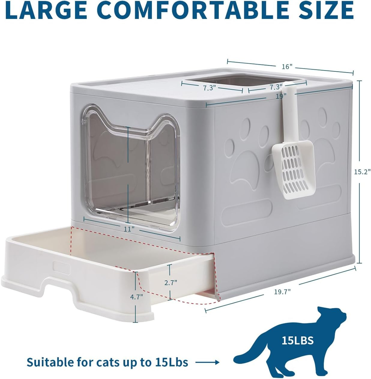 medario-cat-litter-box-with-litter-mat-and-scoop-large-covered-litter-box-with-lid-enclosed-kitty-box-front-entry-top-exit-odor-control-easy-to-clean-grey