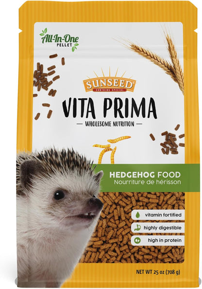 Sunseed Vita Prima Hedgehog Food - High-Protein Poultry, Seafood, and Mealworm Food Blend - Vitamin-Fortified for Happy and Healthy Hedgehogs1