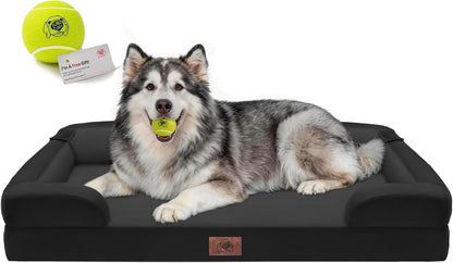 Waterproof Orthopedic Dog Bed for Extra Large Sized Dogs | Memory Foam Pet Bed Sofa with Bolster, Dog Couch with Washable Cover & Non-Slip Bottom, 42X30 Inch, Grey31