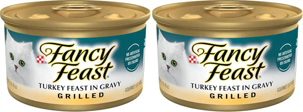 Purina Fancy Feast Grilled Wet Cat Food Turkey Feast in Wet Cat Food Gravy - (Pack of 24) 3 Oz. Cans13
