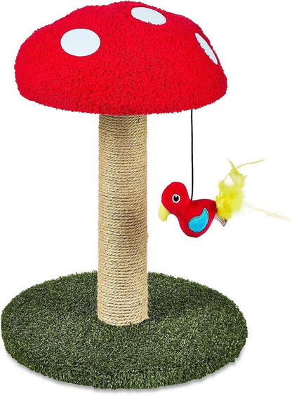 Cat Scratching Post for Indoor Cats, Mushroom Scratching Post 17.5" H, Cute Cat Scratcher for Kittens and Adult Cats, Durable Cat Scratch Post Furniture for Play and Claw Care2
