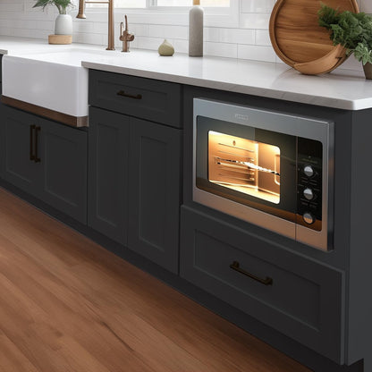 Microwave Base Cabinet – Solid Wood Shaker Style Kitchen Storage Base Unit with Drawer & Soft-Close Doors, RTA Pantry Cupboard for Dining Room, Coffee Bar 30" W X 24" D X 34 1/2" H (Charcoal Black)2