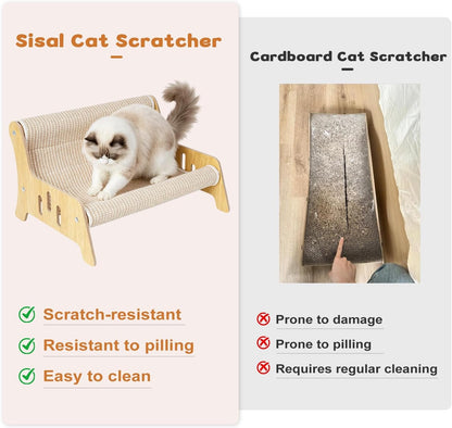 Sisal Cat Scratcher Sofa, Durable Frame Cat Couch Scratcher for Indoor Cats, Mess-Free No Shedding Cat Scratcher Bed, Multi-Functional Lounge for Scratching & Playing, Easy Assembly Furniture5
