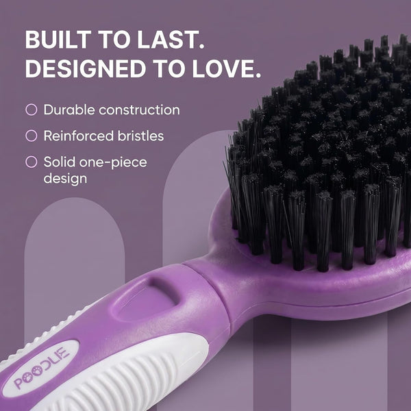 Soft Bristle Dog Brush for Short Haired Cats or Dogs - Firm Bristles to Remove Dust, Dirt, and Loose Fur - Hook and Rubber Handle4
