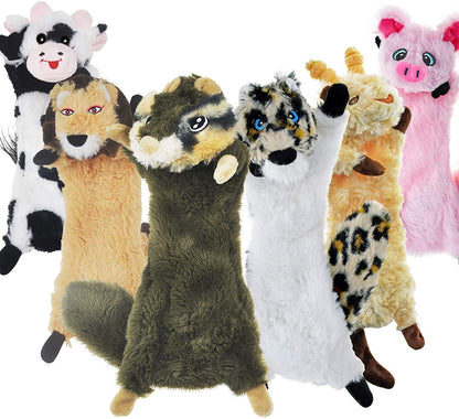 SHARLOVY Dog Squeaky Toy No Stuffing 6 Pack, Dog Toys Crinkle for Small Puppy, Durable Chew Plush Cute Animals Natural for Teething Pet1