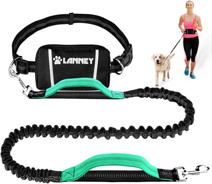 Hands Free Dog Leash, Waist Running Leash with Zipper, Walking Pouch for Medium Large Dogs, Dual Handle and Retractable Bungee for Training Jogging Hiking8