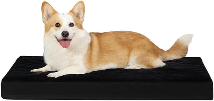 KSIIA Orthopedic Dog Bed for Large Dogs with Waterproof Lining, Grey, 35X22 | Deluxe Soft Plush Dog Crate Bed, Washable Pet Mat with Removable Cover & Egg Crate Foam for Large Dogs Sleeping & Relaxing27